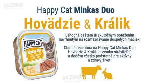HAPPY CAT Minkas Duo Hovädzie & Králik 100g