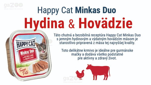 HAPPY CAT Minkas Duo Hydina & Hovädzie 100g