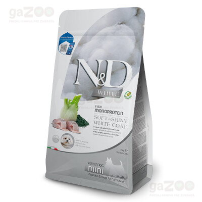  N&D dog WHITE (GF) adult mini sea bass, spirulina & fenel 2kg