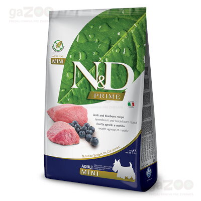 N&D dog PRIME (GF) Adult Mini Lamb & Blueberry 7kg