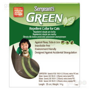 SERGEANT´S Green repelentný obojok pre mačky 35cm